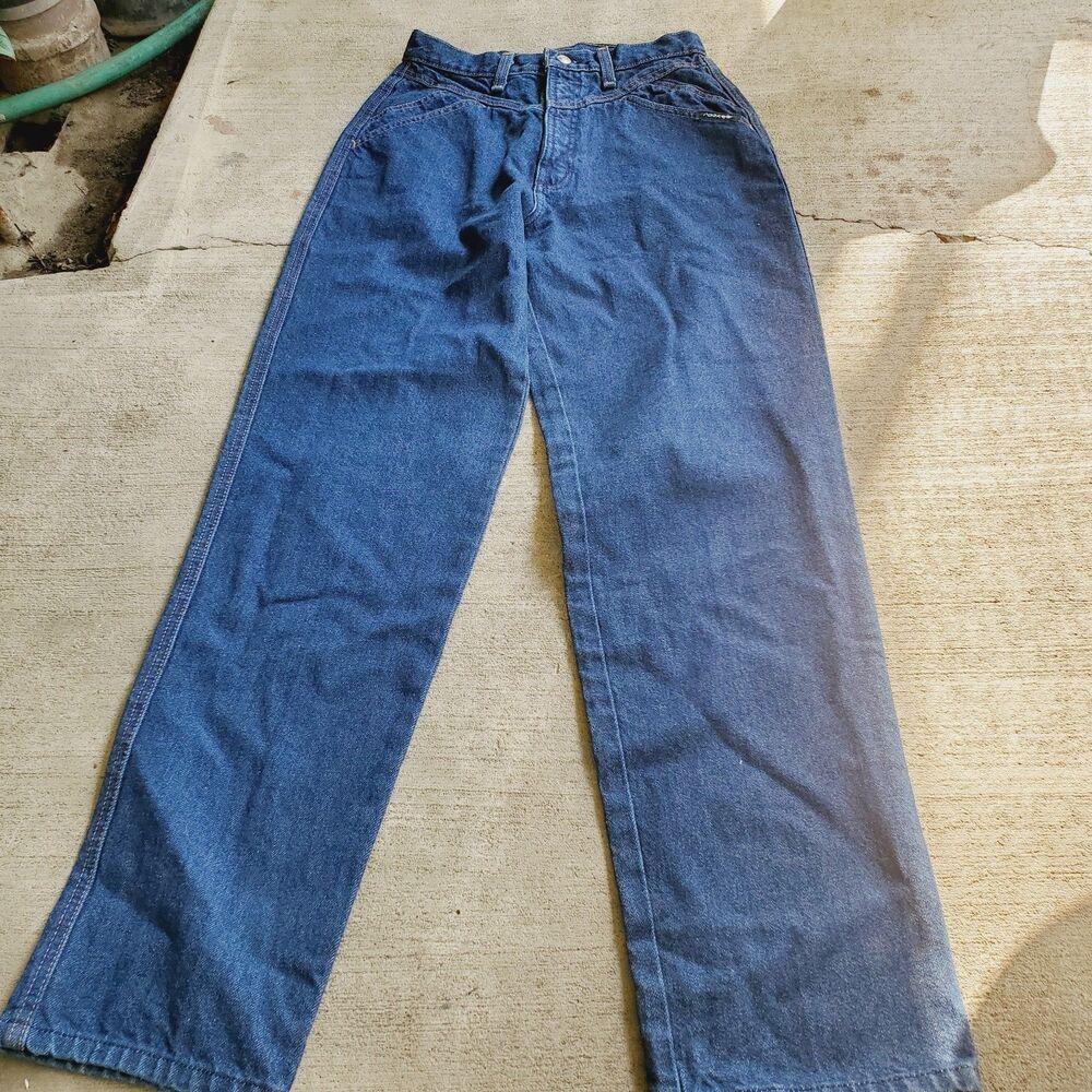 VTG Rockies Bareback Jeans Womens Sz 7/8R Dark Blue High Waist High Rise Solid